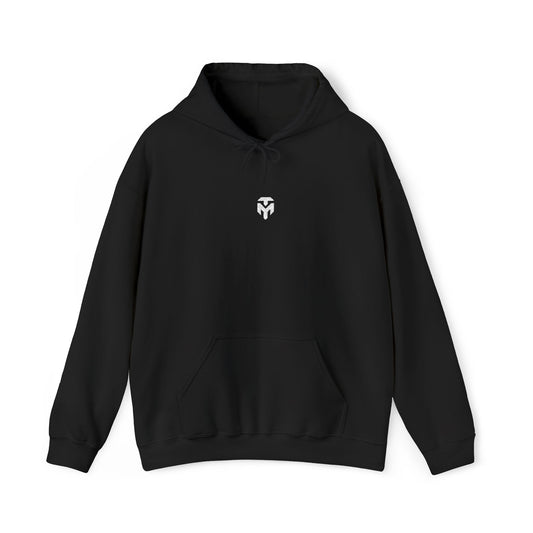 A3.) Minimalist Small Wolf Head Hoodie — Subtle Monochrome Animal Logo Sweatshirt