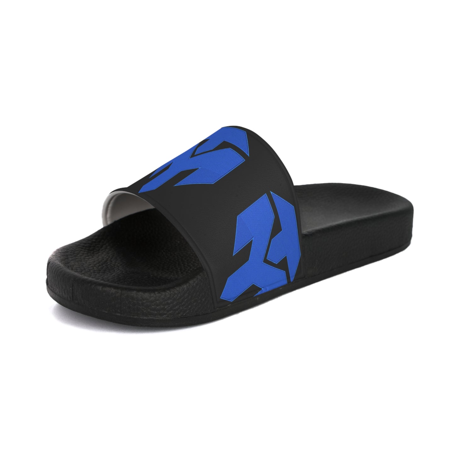 Men's Blue Geometric Logo Slide Sandals