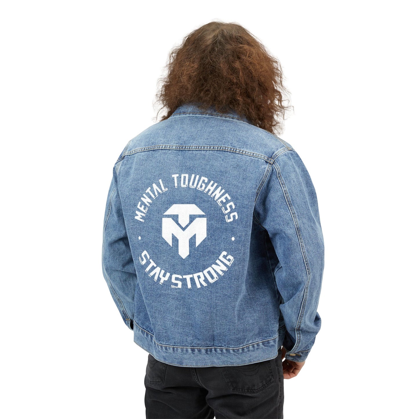 Denim Jacket — 'Mental Toughness Stay Strong' Back Print
