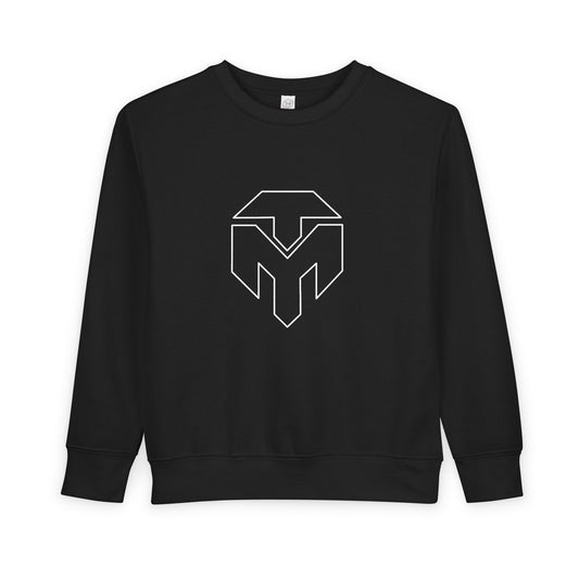 C3)Toddler Sweatshirt — Minimal White Geometric Logo Kids Crewneck