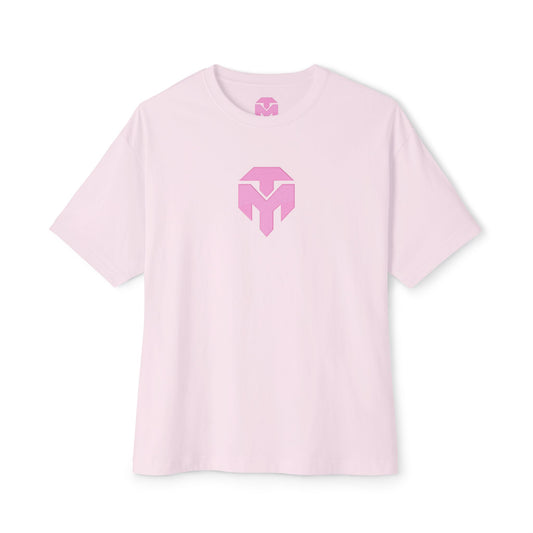 Boxy Tee with Pink Minimalist Heart Logo