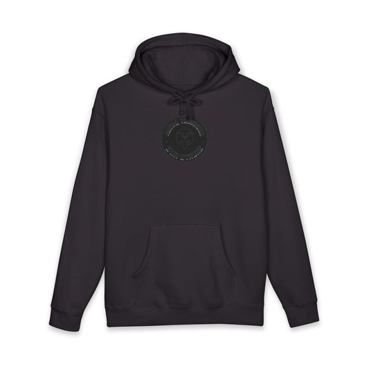 Black Minimalist Crescent Moon Hoodie — Subtle Night Sky Graphic