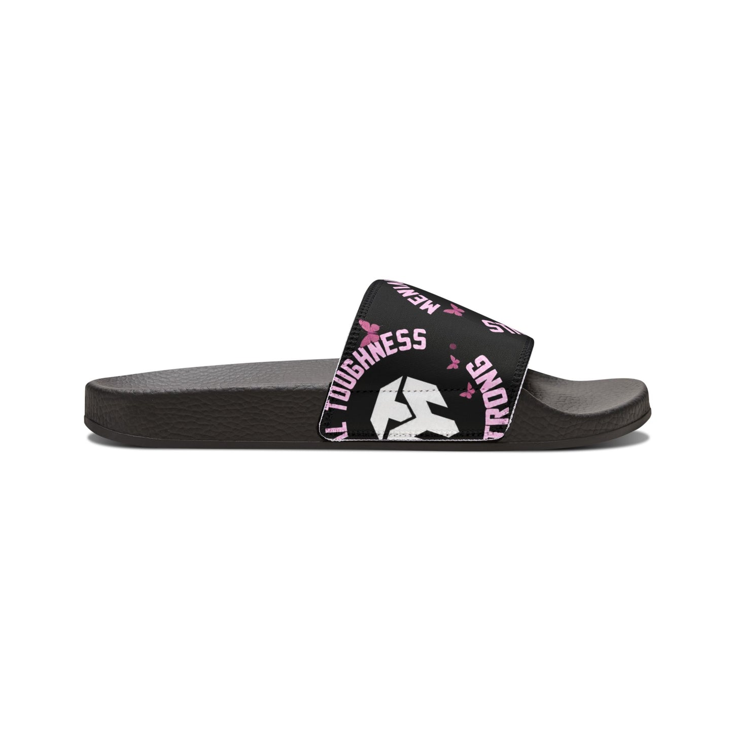 Men's Removable-Strap Slide Sandals — Black Athletic Comfort with Logo Strap