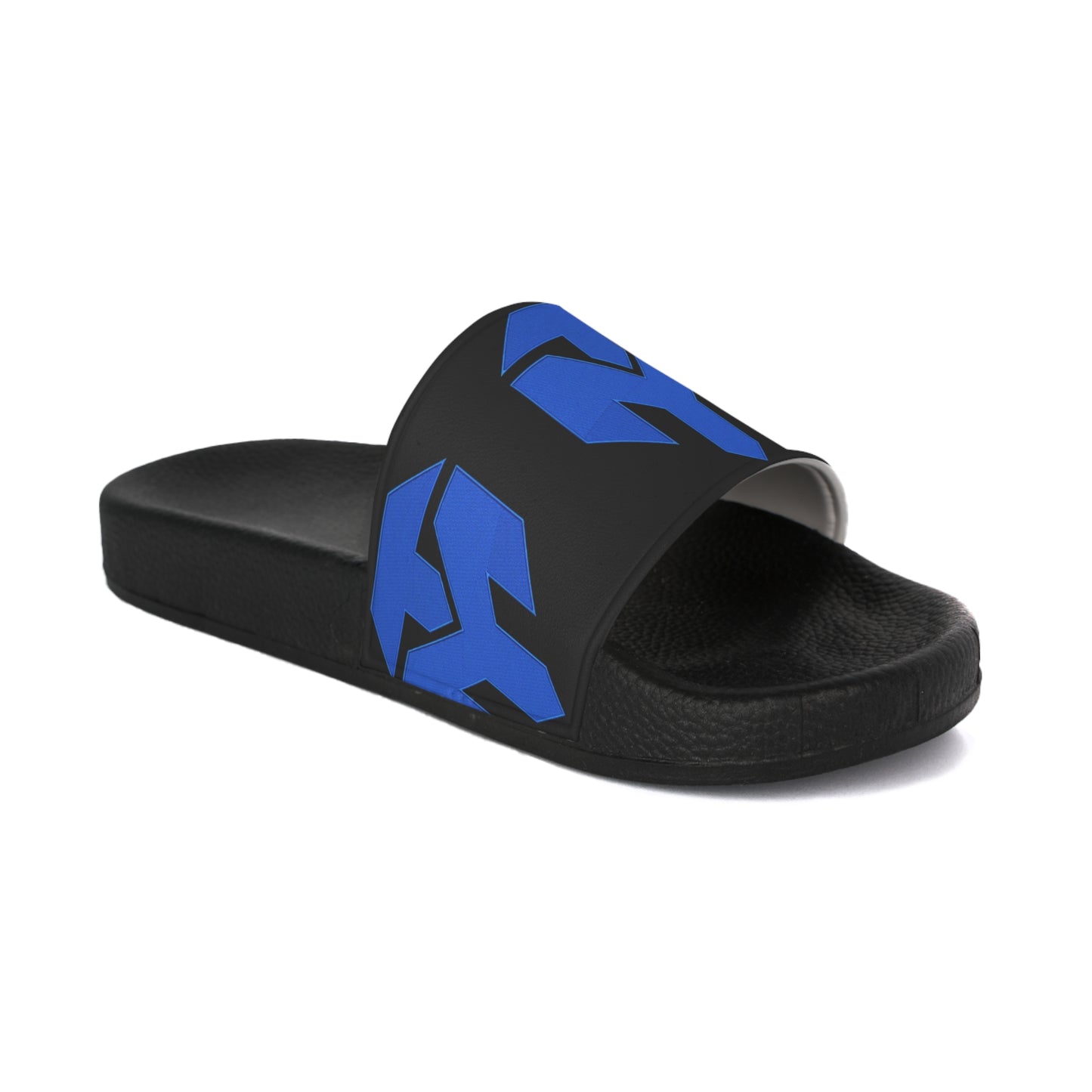 Men's Blue Geometric Logo Slide Sandals
