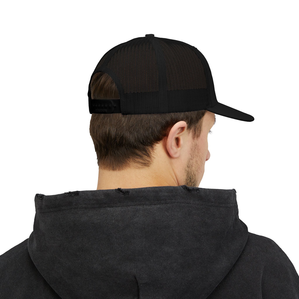 Embroidered  Snapback Trucker Cap — Blue Glitter Logo