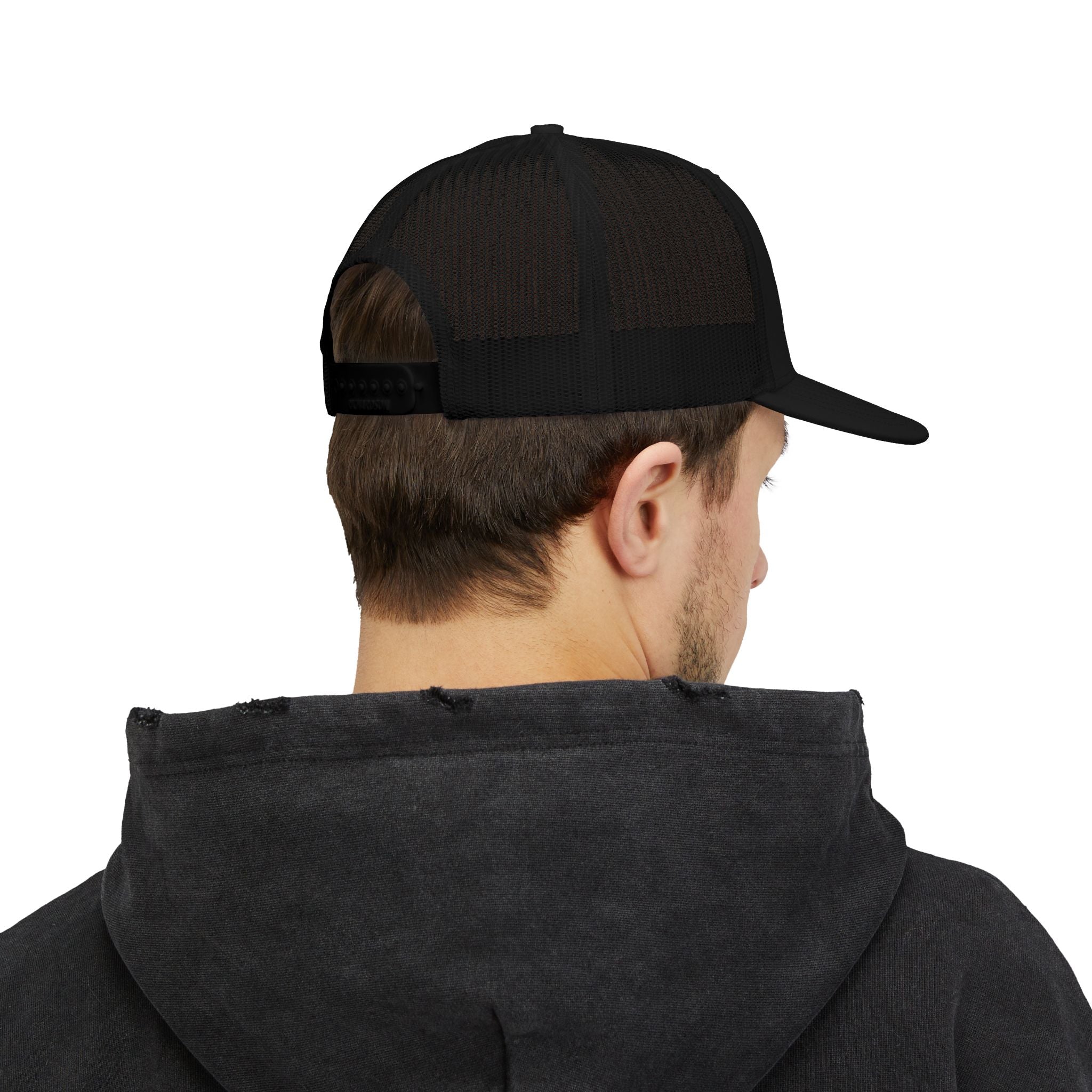 Embroidered  Snapback Trucker Cap — Blue Glitter Logo