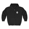 Emblem Zip Hoodie — Minimalist Shield Chest Logo Full-Zip Sweatshirt
