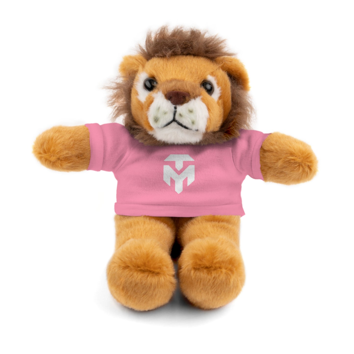 Pink Tee Teddy Bear Plush — Cute Stuffed Animal with Printed Shirt