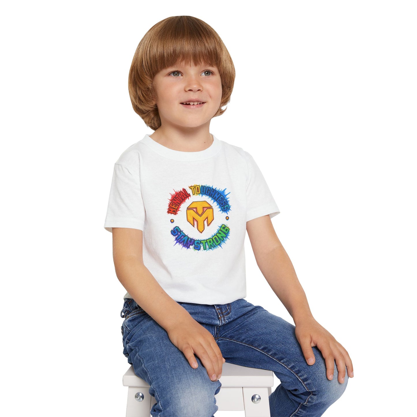 Toddler T‑Shirt — Proud to Be Camp Strong Rainbow Logo