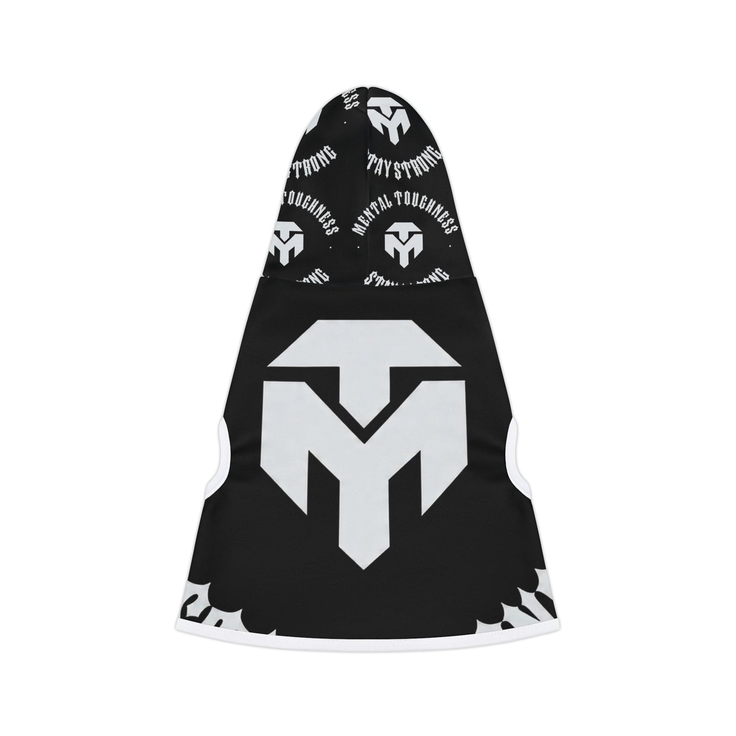 Pet Hoodie — Black 'Mental Toughness' Logo Hoodie for Dogs & Cats