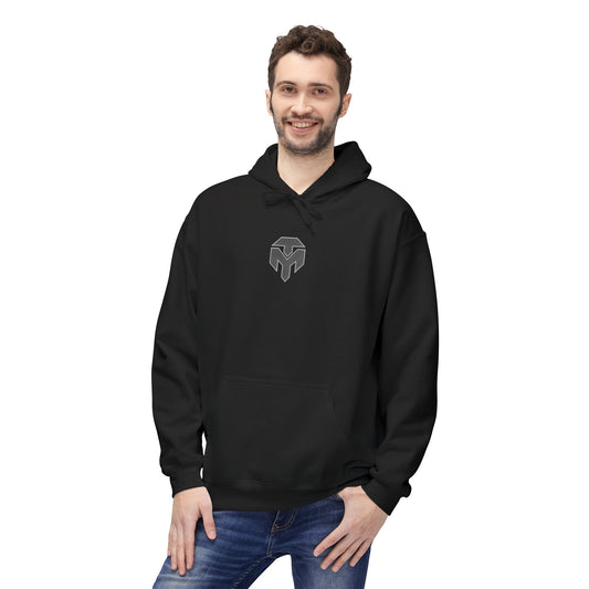 Minimal Spartan Helmet Hoodie — Tactical Graphic Fleece Hoodie
