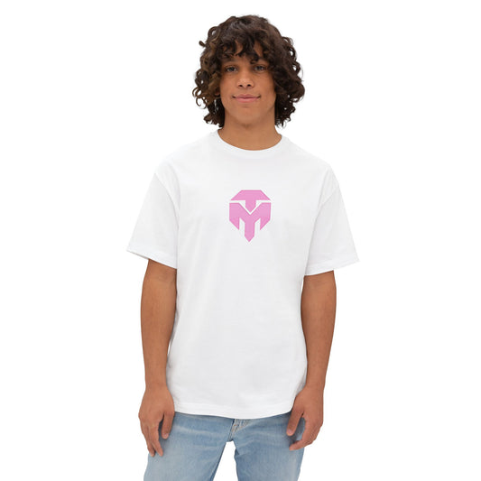 Boxy Tee with Pink Minimalist Heart Logo