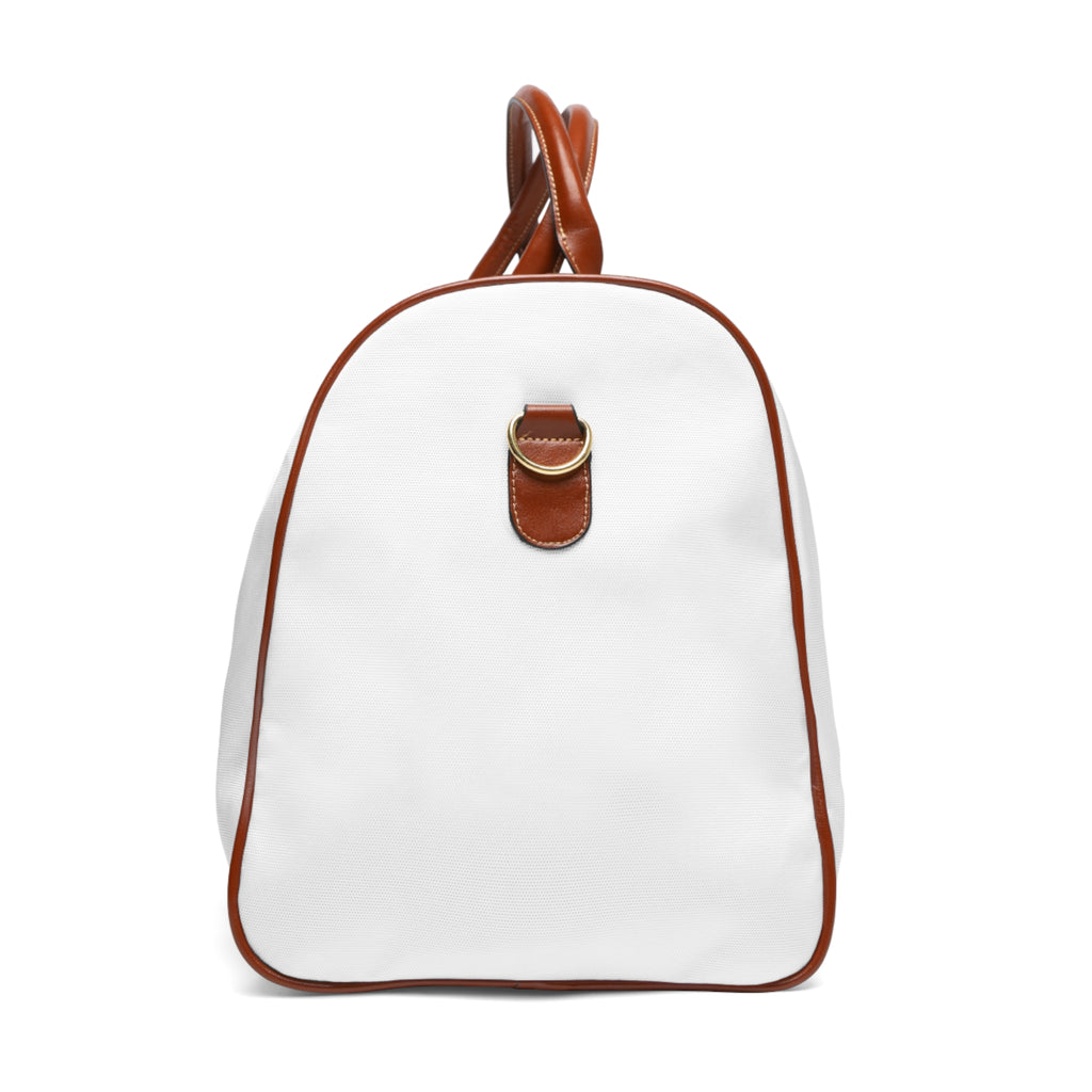 Emblem Weekender Waterproof Travel Bag — Durable Duffle with Gold Crest Design