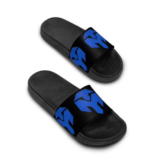 Men's Blue Geometric Logo Slide Sandals
