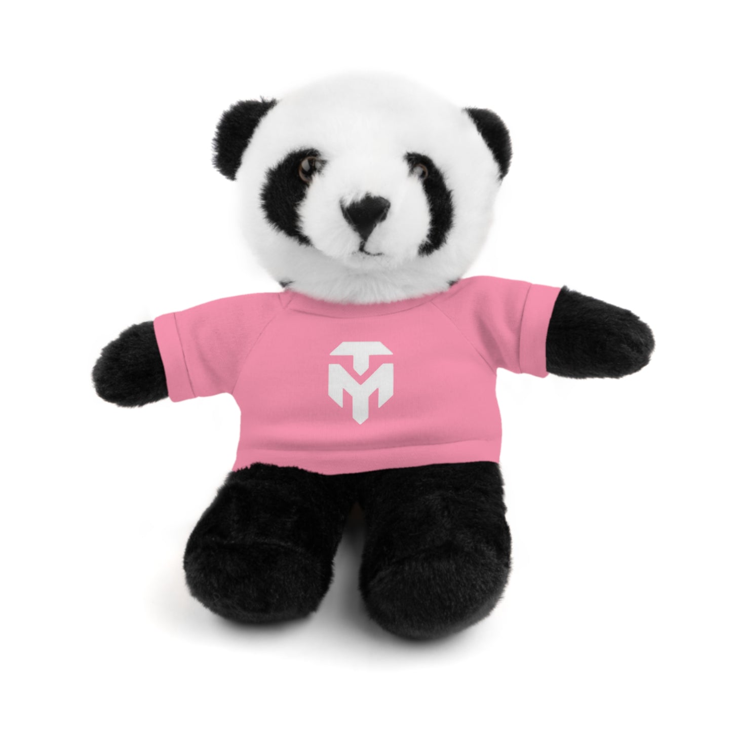 Pink Tee Teddy Bear Plush — Cute Stuffed Animal with Printed Shirt