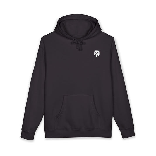 Minimal Spartan Helmet Hoodie — Black Logo Pullover