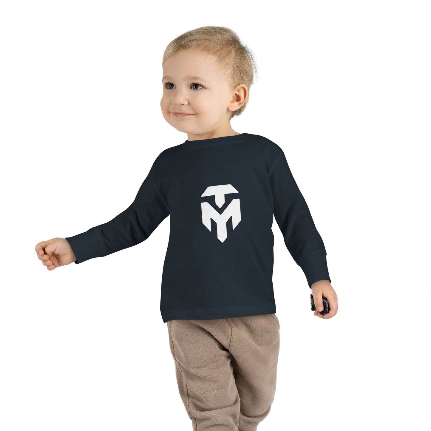 Toddler Long Sleeve Tee — Minimal White Shield Logo