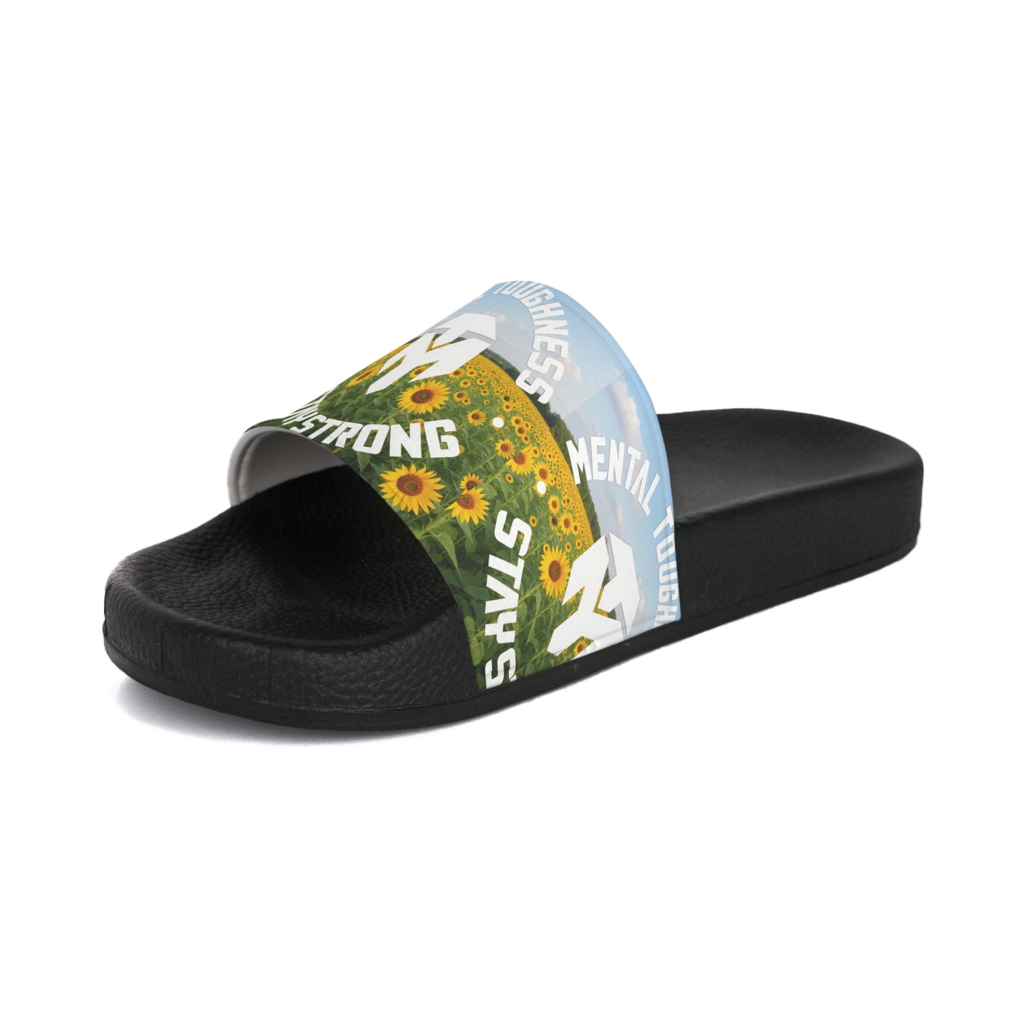 Stay Strong Sunflower Slide Sandals — Men's Inspirational Beach Slides