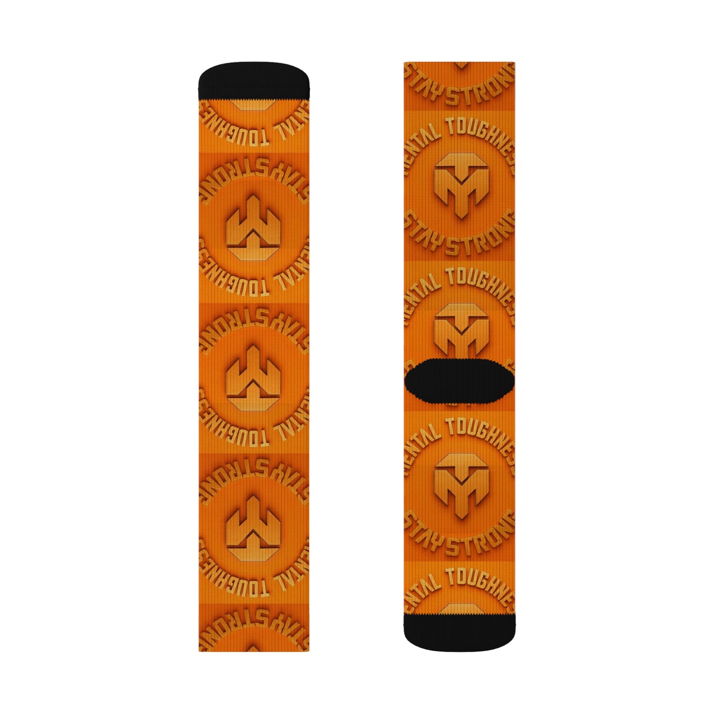 Orange Logo Pattern Sublimation Socks
