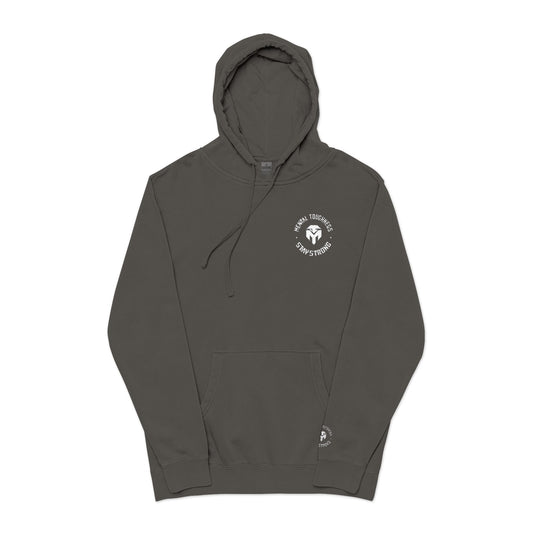 Vintage Pigment-Dyed Hoodie — "Good Vibes Only" Chest Logo