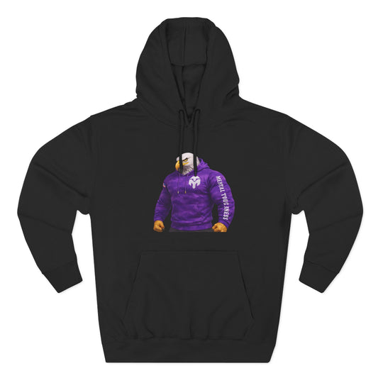 Eagle-Head Purple Hoodie — Samoan Tiki Graphic Fleece Pullover