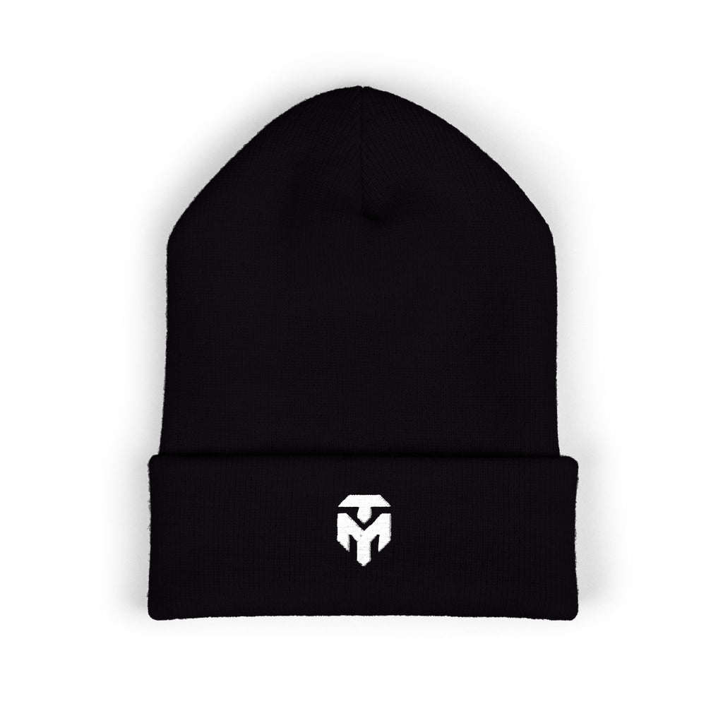 Cuffed Beanie with Embroidered Spartan Logo — Warm Winter Knit Hat