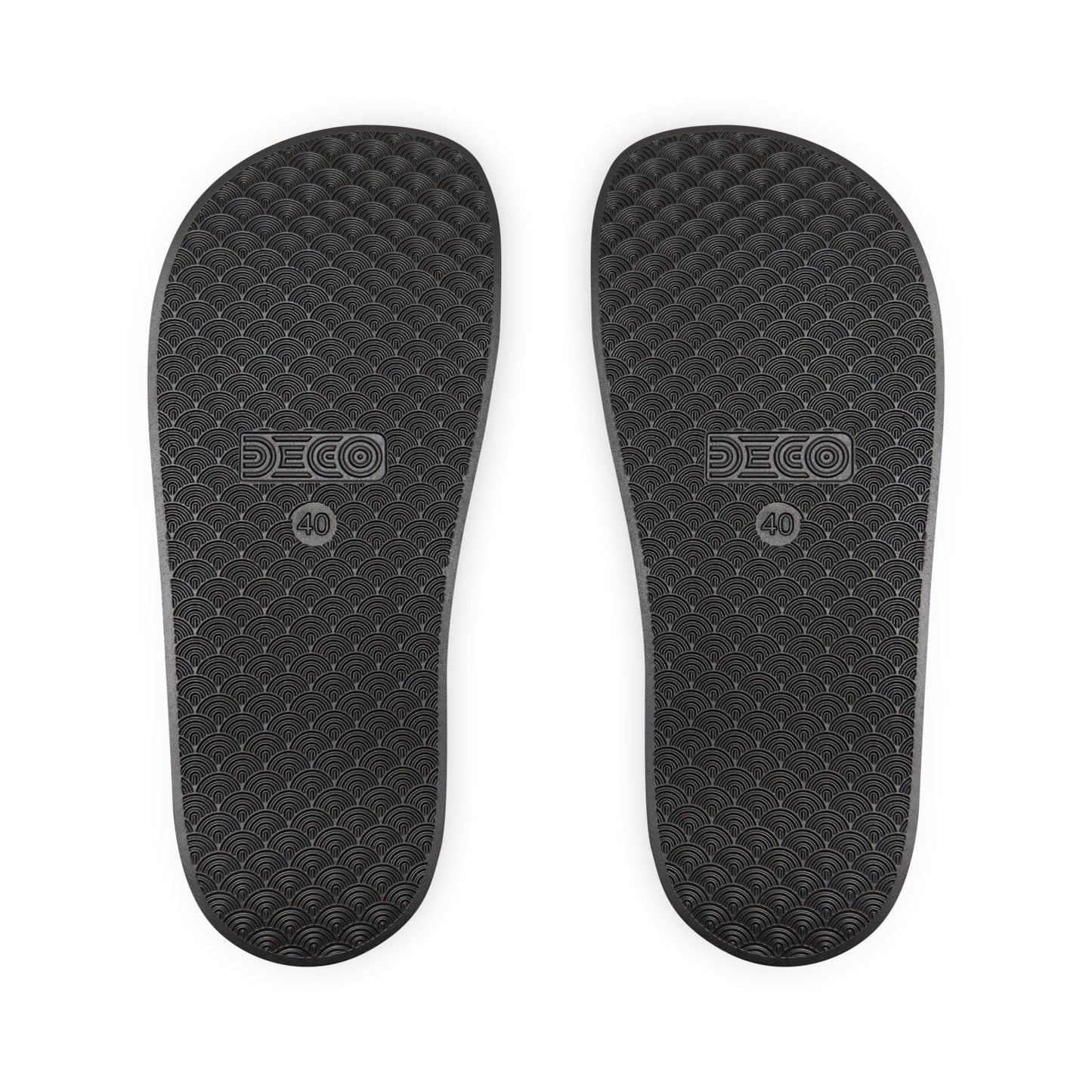 Men's Removable-Strap Slide Sandals — Black Athletic Comfort with Logo Strap