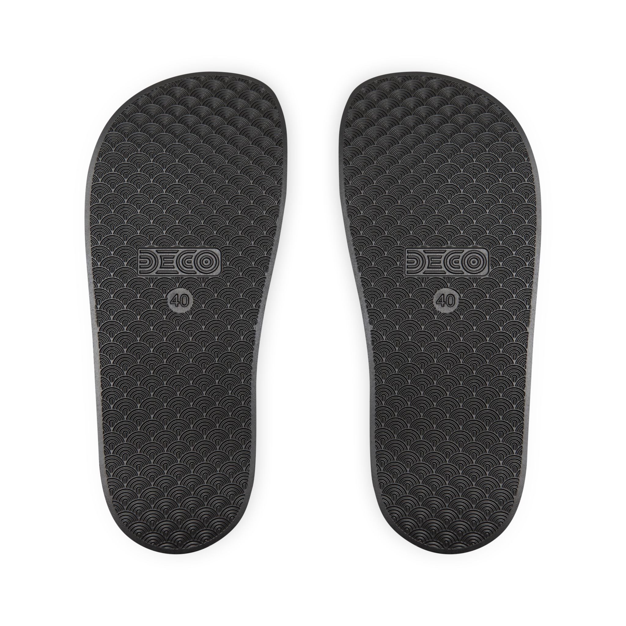 Men's Removable-Strap Slide Sandals — Black Athletic Comfort with Logo Strap