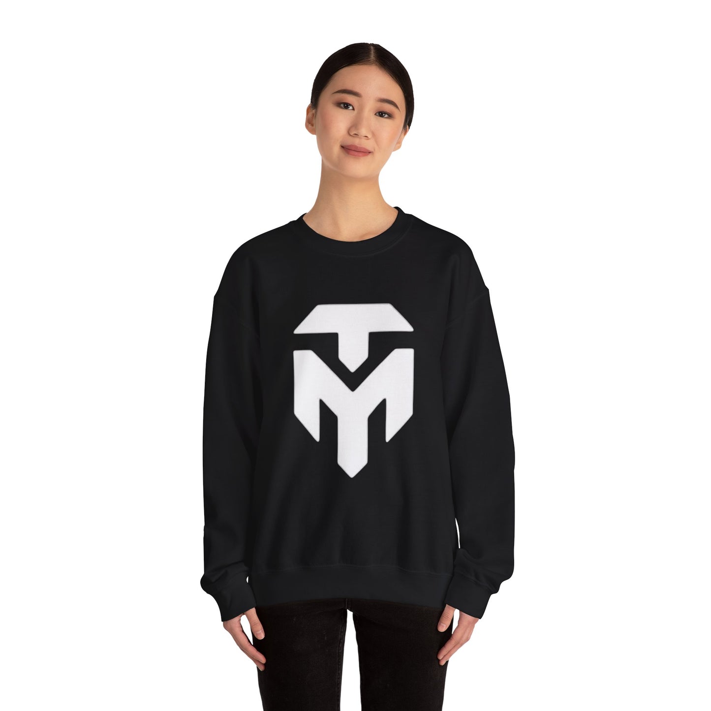 Modern Monogram Crewneck Sweatshirt – Bold White TM Logo