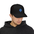 Embroidered  Snapback Trucker Cap — Blue Glitter Logo