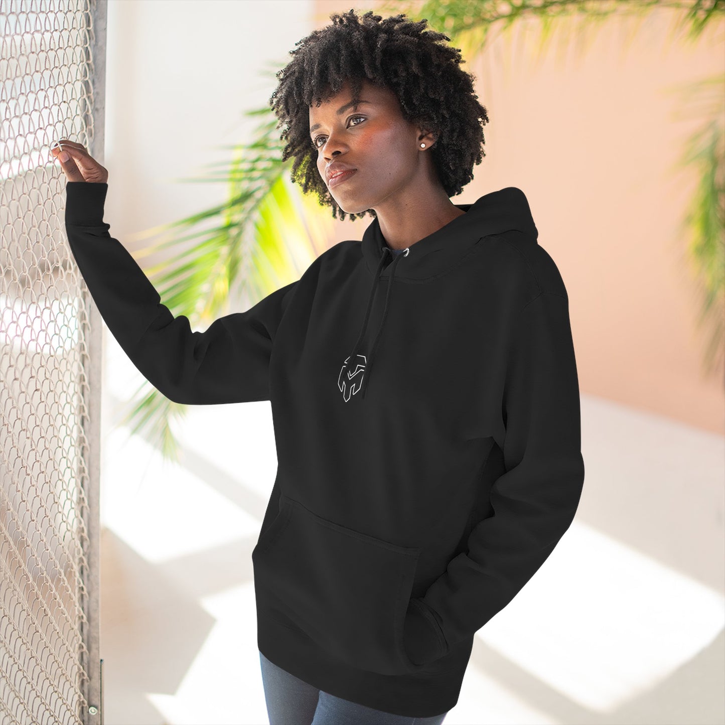 Minimal Logo Hoodie – Three-Panel Fleece Pullover