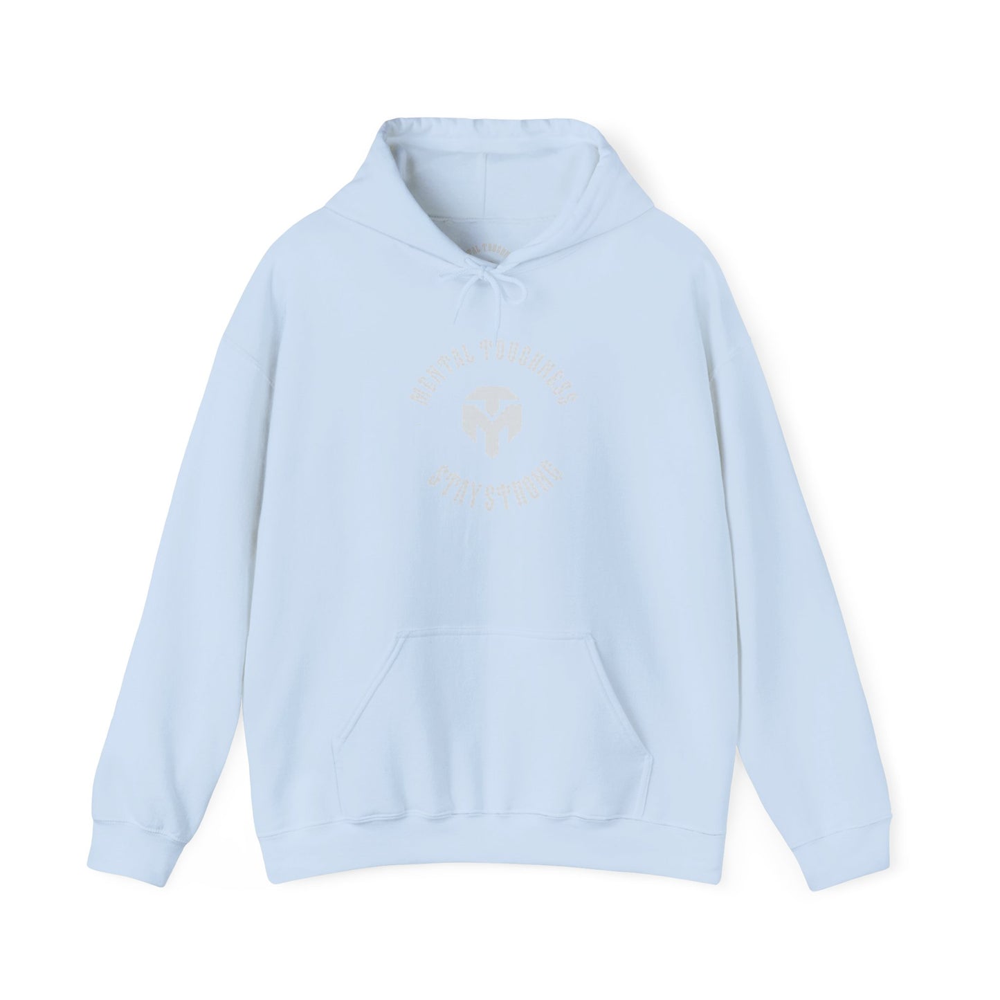 Minimal White Hoodie with Subtle Circular Logo — Soft Everyday Pullover