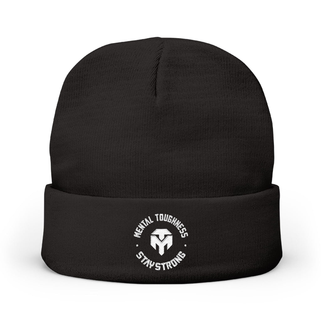 Embroidered 'Mental Toughness Stay Strong' Knit Beanie