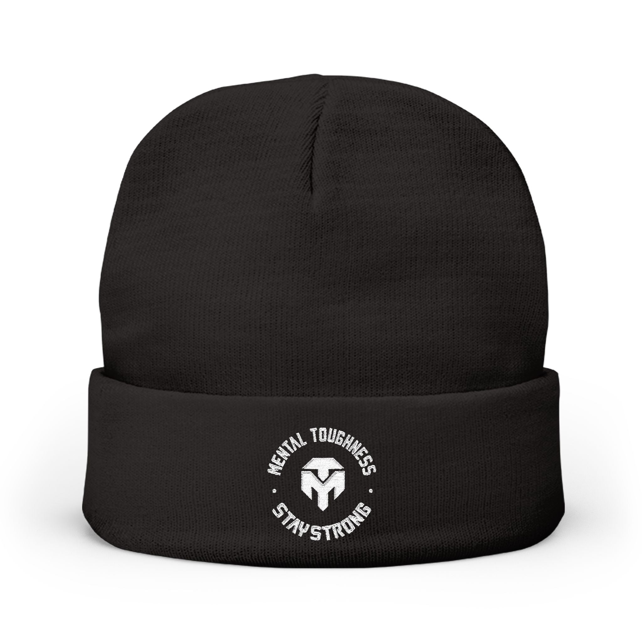 Embroidered 'Mental Toughness Stay Strong' Knit Beanie