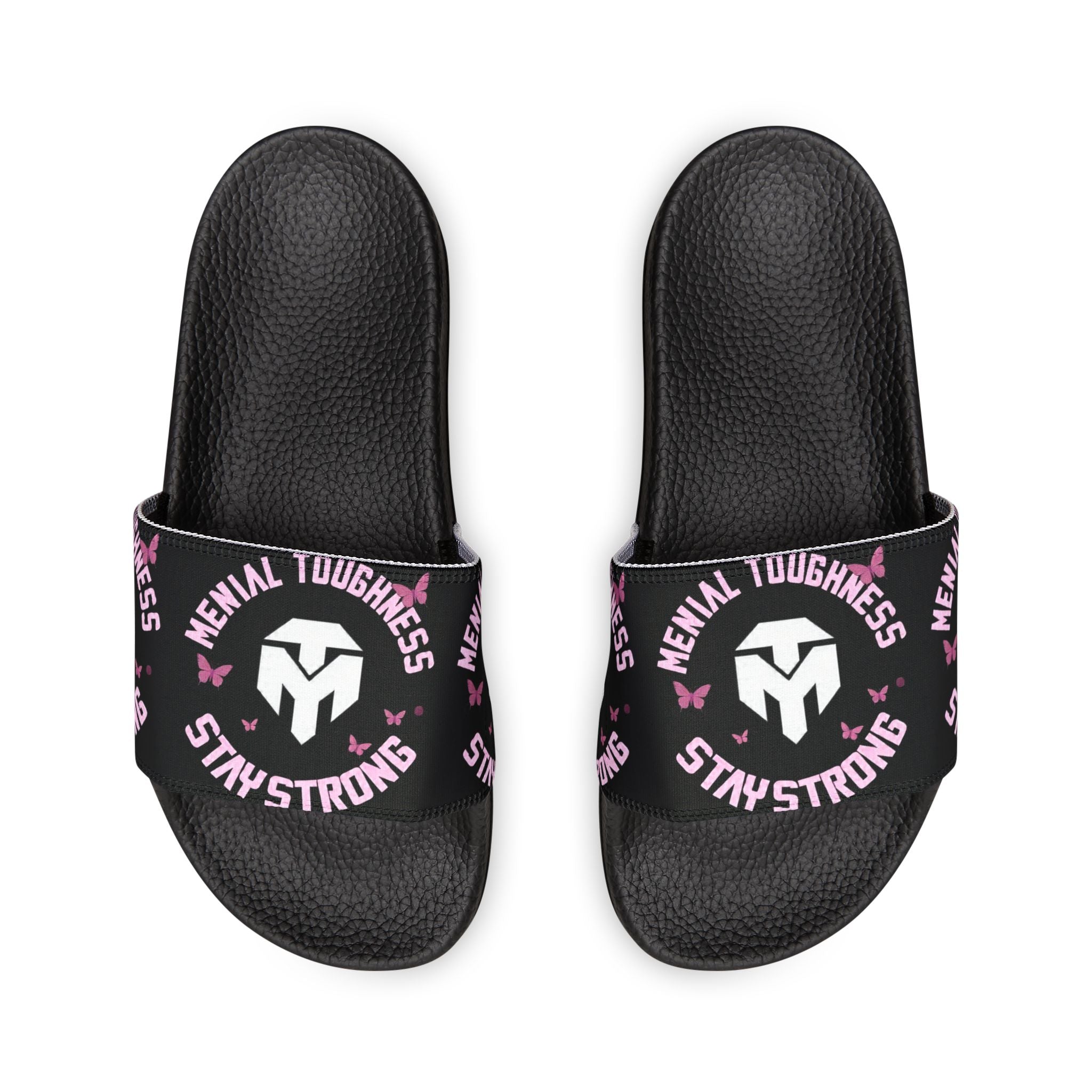 Men's Removable-Strap Slide Sandals — Black Athletic Comfort with Logo Strap