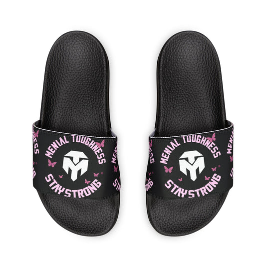 Men's Removable-Strap Slide Sandals — Black Athletic Comfort with Logo Strap