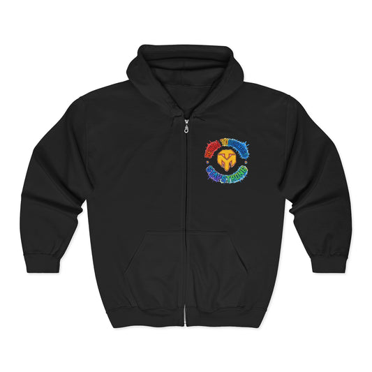 Zip Hoodie — Colorful Spartan Shield Logo