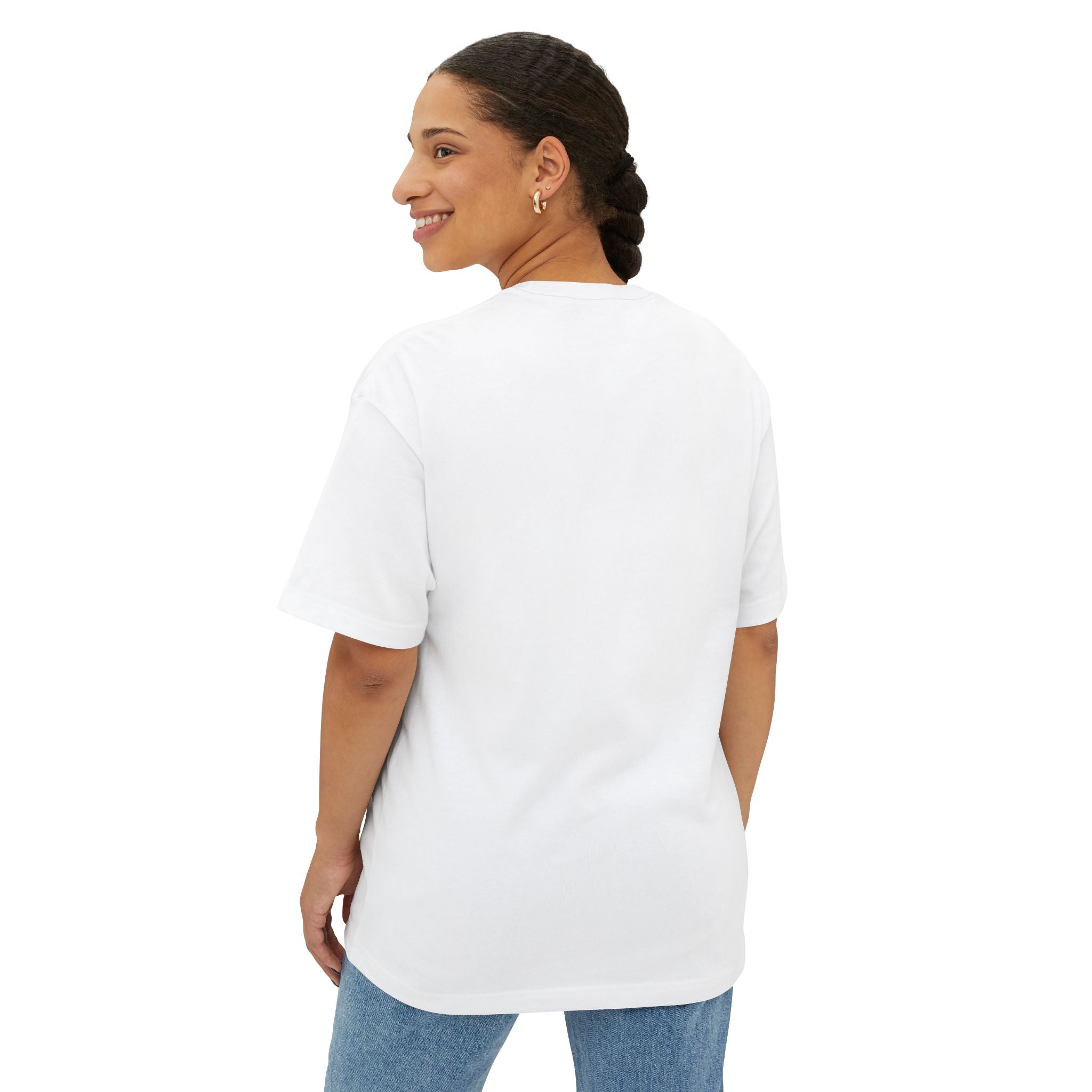 Boxy Tee with Pink Minimalist Heart Logo