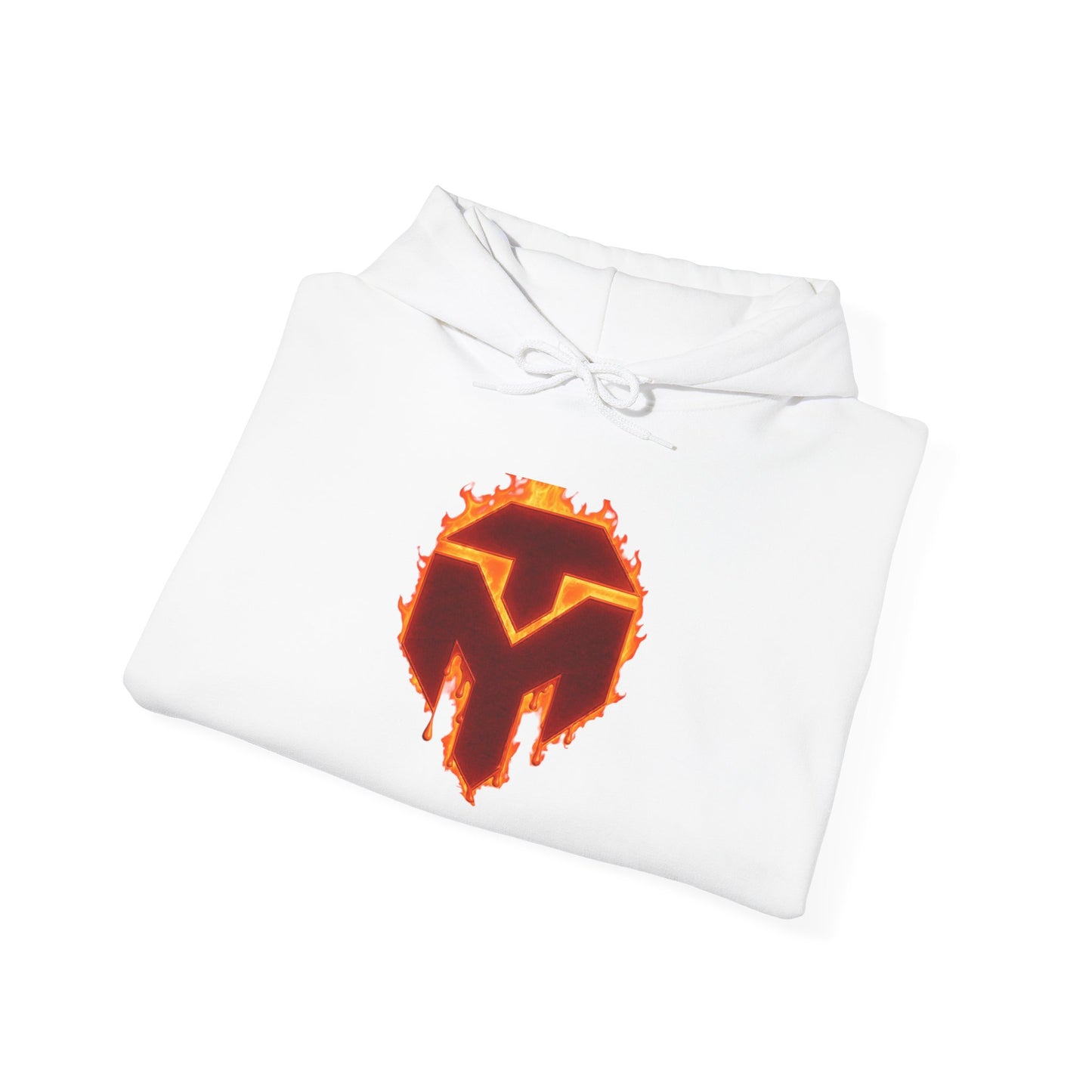 Molten Shield Logo Hoodie — Gaming Streetwear Hooded Sweatshirt with ‘Strength in Darkness’ Sleeve Text