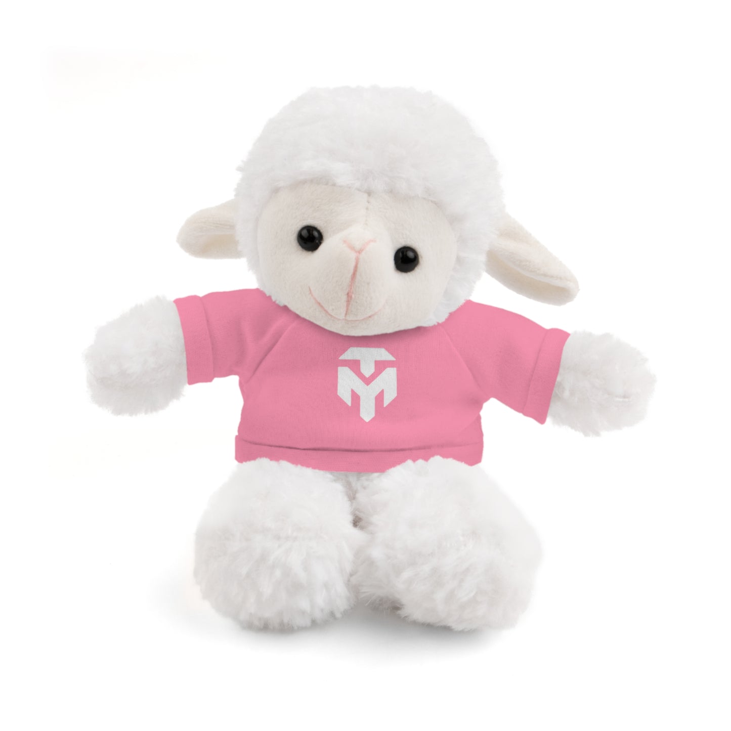 Pink Tee Teddy Bear Plush — Cute Stuffed Animal with Printed Shirt