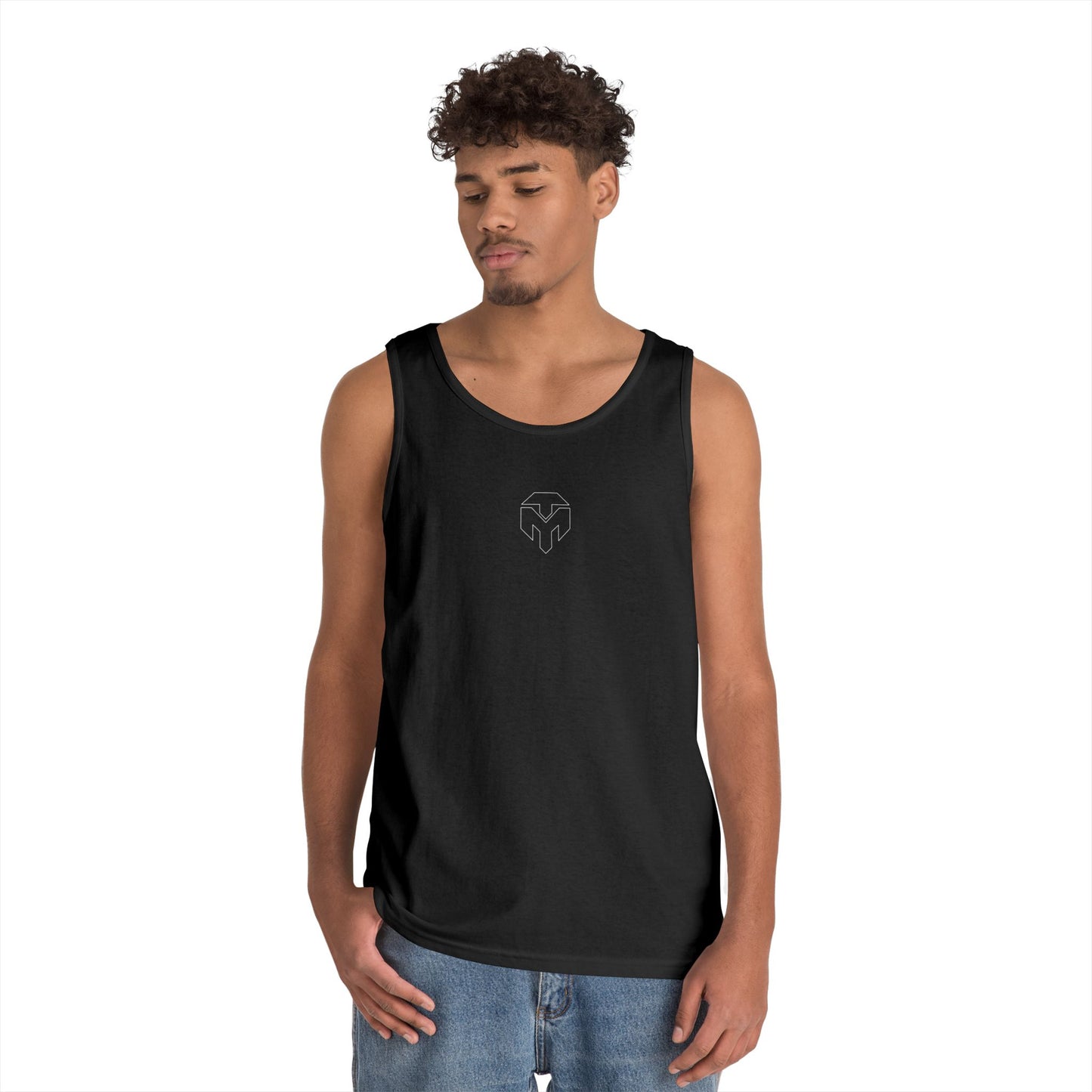 Minimal Geometric Logo Tank Top — Modern Monogram Chest Design