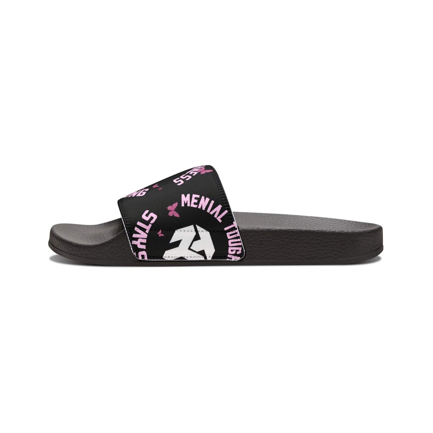 Men's Removable-Strap Slide Sandals — Black Athletic Comfort with Logo Strap
