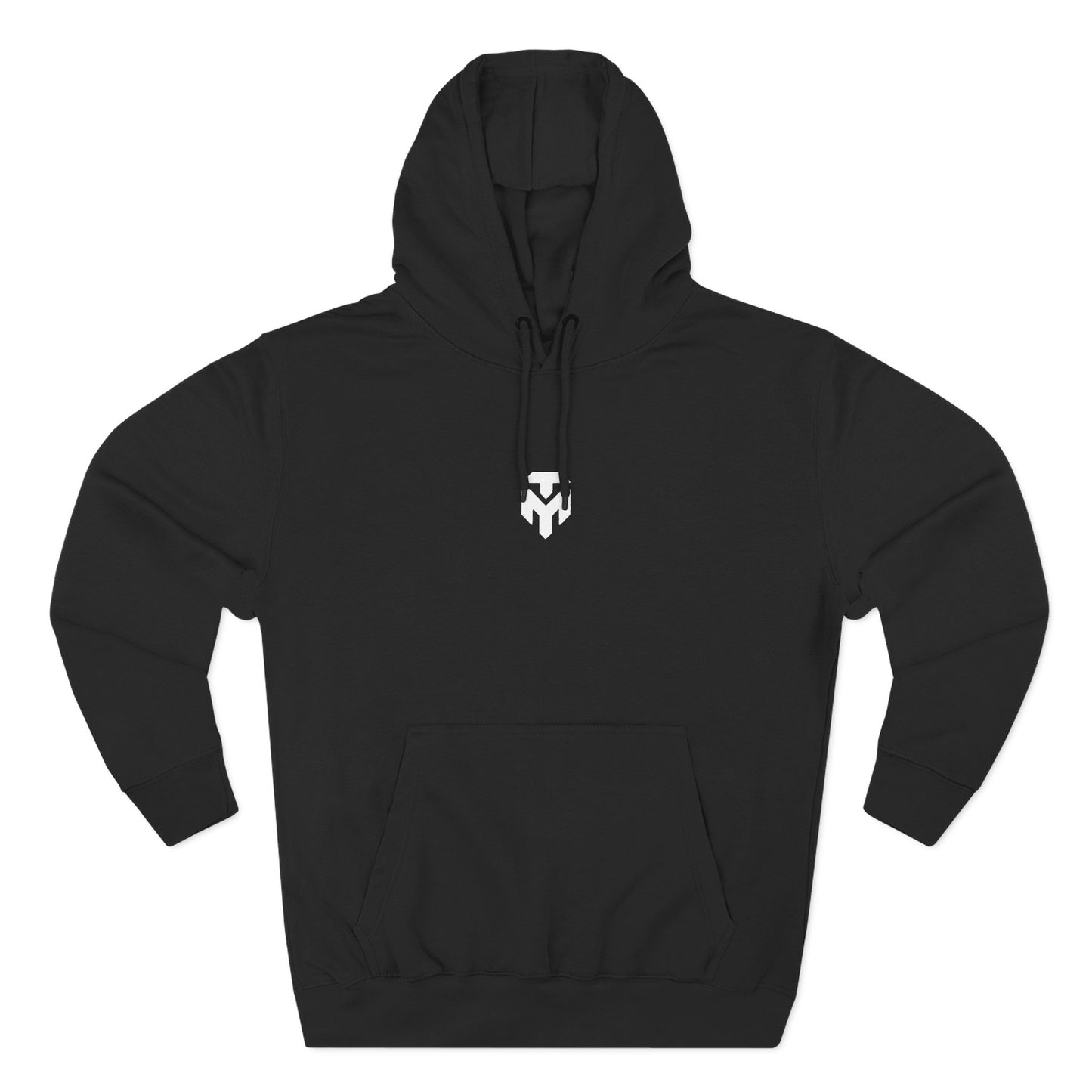 Minimal Logo Hoodie — Small Center Chest Emblem Fleece Pullover