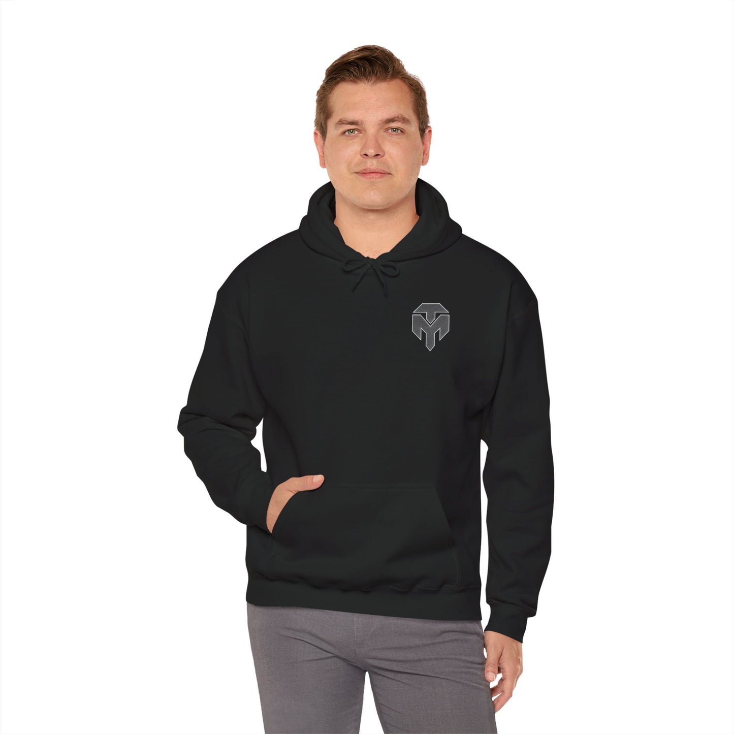 Spartan Helmet Logo Hoodie — Minimal Athletic Black Sweatshirt