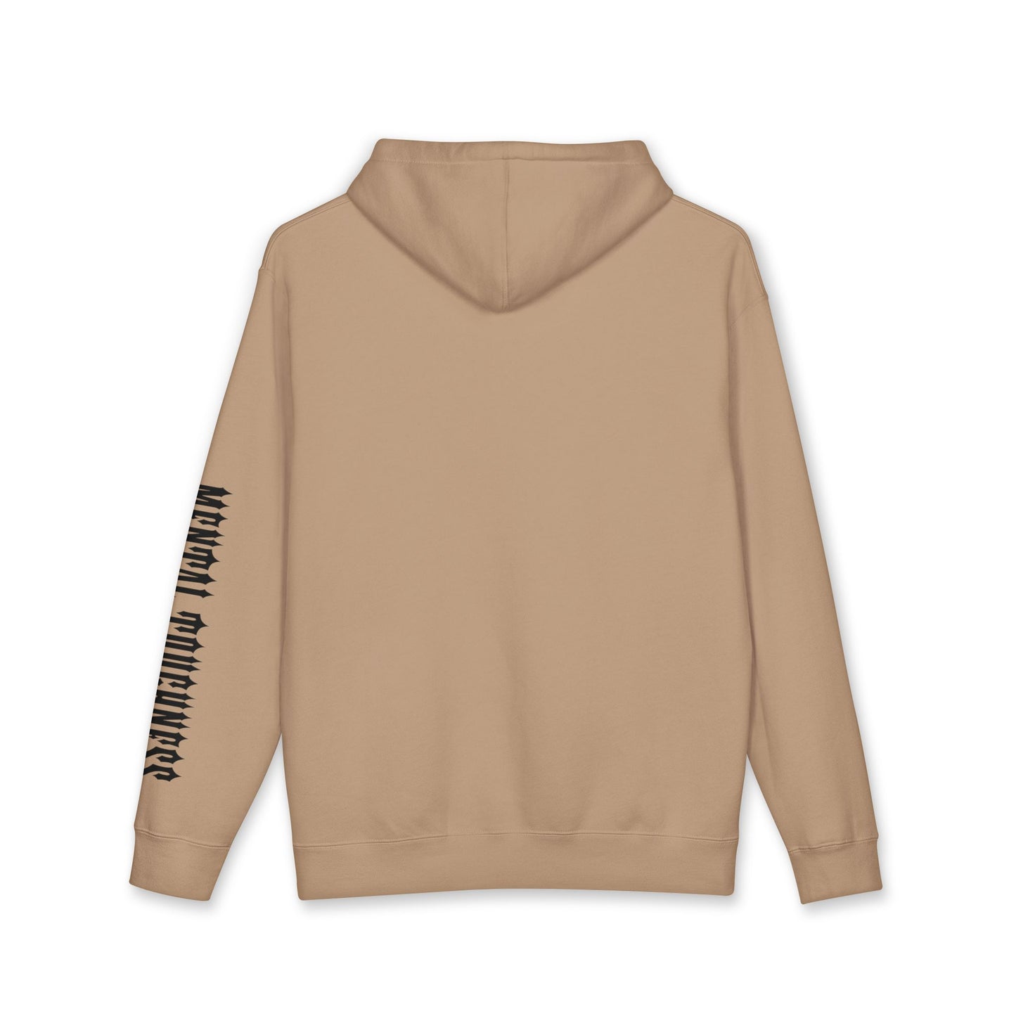 Logo Sleeve Hoodie — Minimalist Monogram Pullover with Sleeve Text