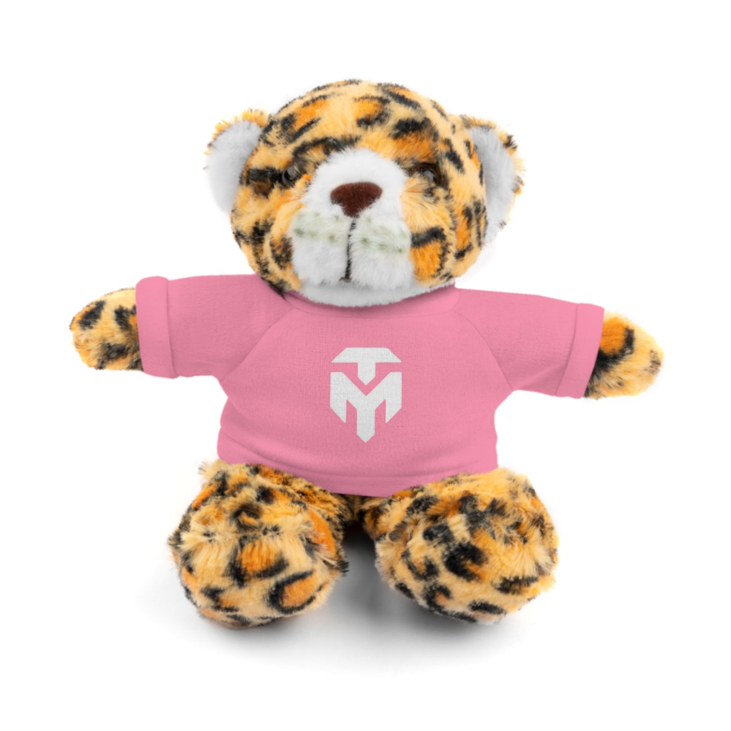 Pink Tee Teddy Bear Plush — Cute Stuffed Animal with Printed Shirt