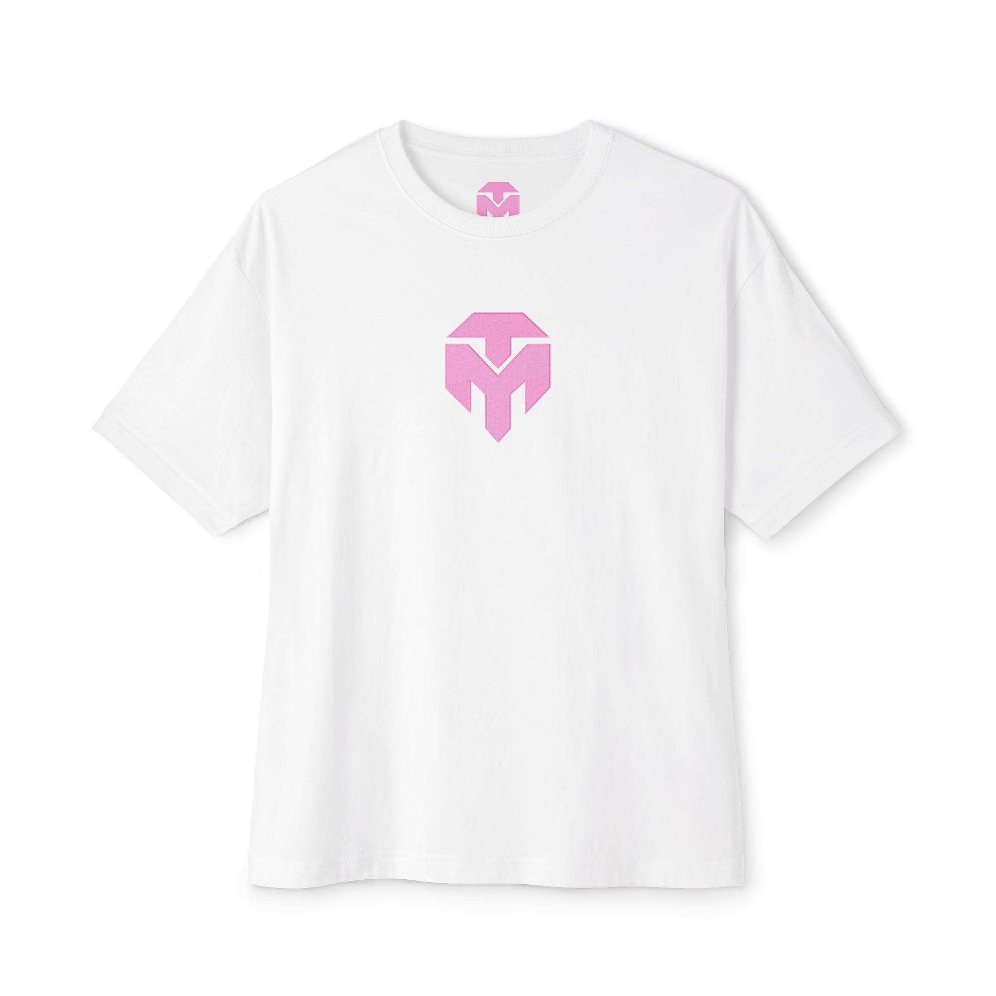 Boxy Tee with Pink Minimalist Heart Logo