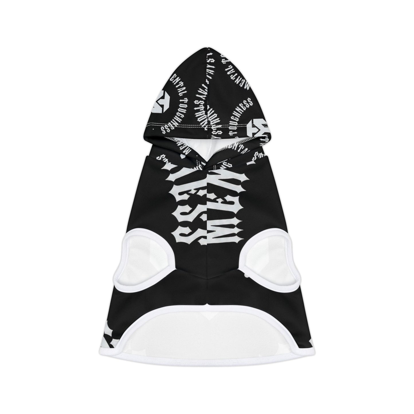 Pet Hoodie — Black 'Mental Toughness' Logo Hoodie for Dogs & Cats