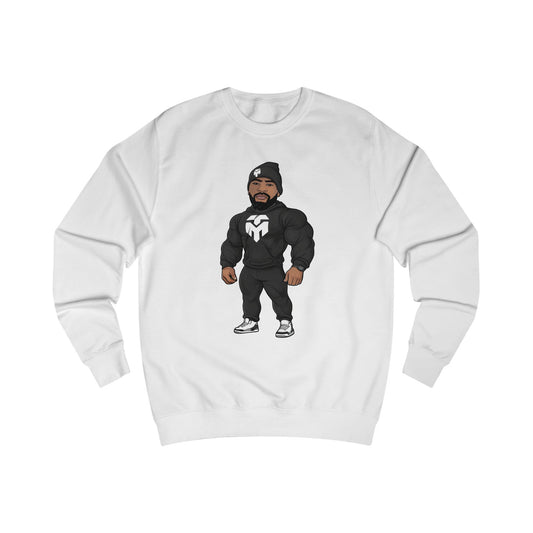 Streetwear Crewneck Sweatshirt with Cartoon Athlete Graphic