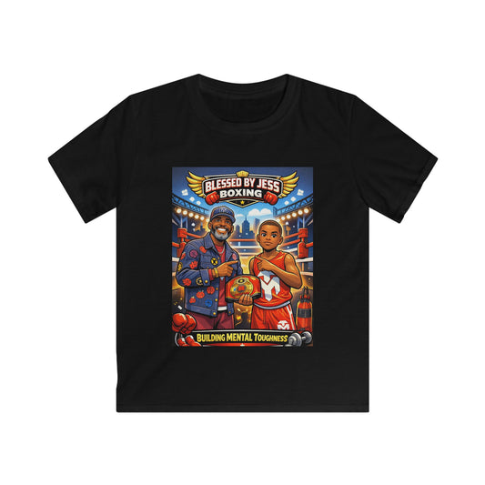 Kids Boxing T‑Shirt — "Blessed by Jess Boxing: Building Mental Toughness"
